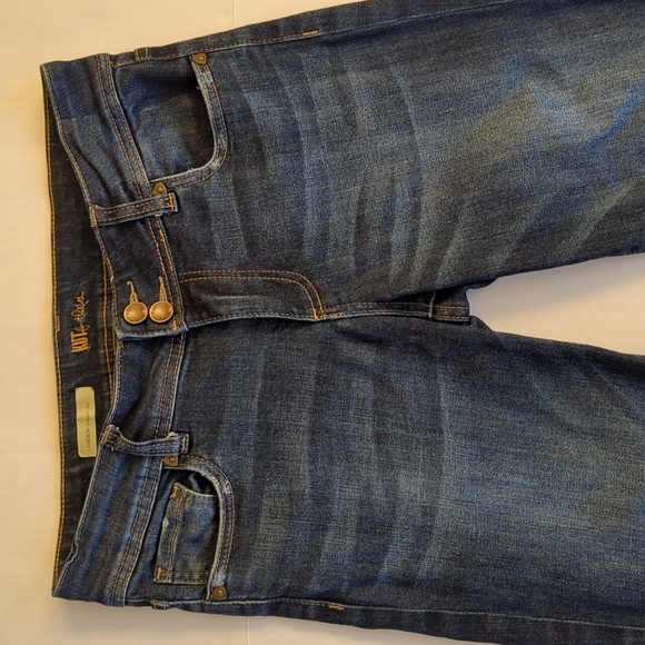 Kut from the Kloth Cameron Straight Leg Distressed Rolled Hem Jeans 4 Blue - Picture 9 of 16